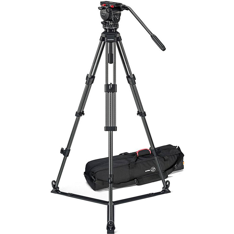 Sachtler System FSB 8 Mk II Sideload with Tripod 75/2 CF Ground Spreader and Bag - 0771CM