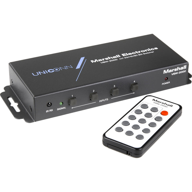 Marshall Electronics VSW-2000 4-Input Seamless 3G/HDSDI Switcher with Quadview