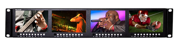 Marshall Electronics ML-454-V2 Quad 4.5-inch Screens Rackmountable Monitor with HDMI 3G-SDI and Composite Inputs