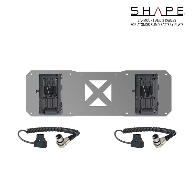 SHAPE 2VMAB 2x V-Mount and 2 Cables for Atomos Sumo 19 Battery Plate - SH-2VMAB