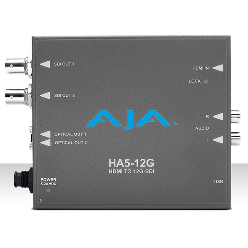 AJA HA5-12G-T HDMI 2.0 to 12G-SDI Converter with Single Fiber Transmitter - HA5-12G-T-R0