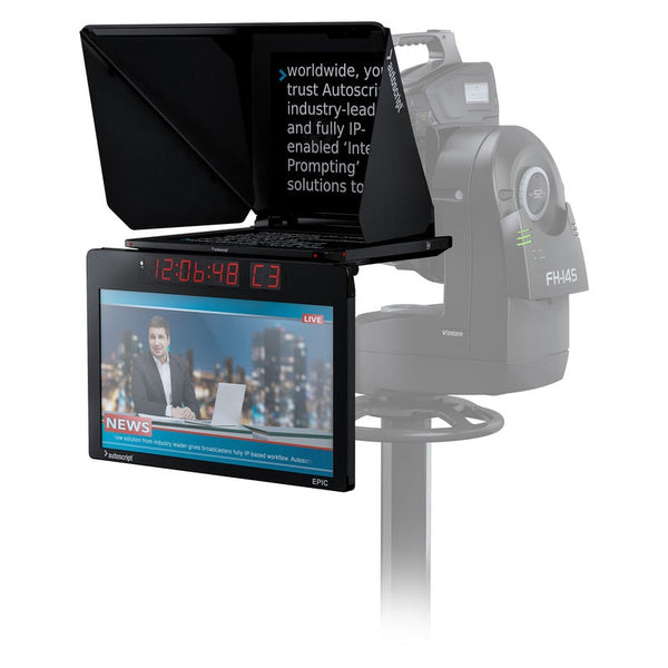 AutoScript EPIC-IP on-camera package with 19-inch prompt monitor and integrated 24-inch talent monitor - EPIC-IP19XL