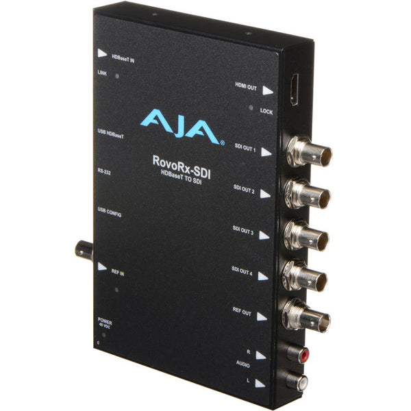 AJA RovoRx-SDI UltraHD/HD HDBaseT Receiver to 6G/3G-SDI and HDMI frame sync w/ PoH Genlock