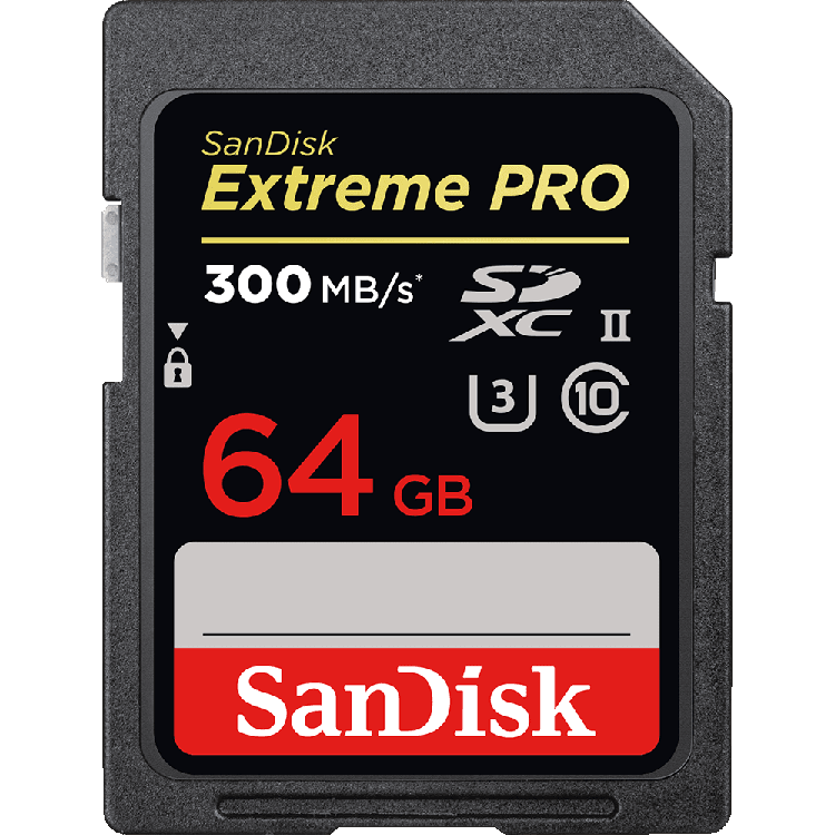 SanDisk 64GB Extreme PRO UHS-II SDXC Memory Card | 3D Broadcast