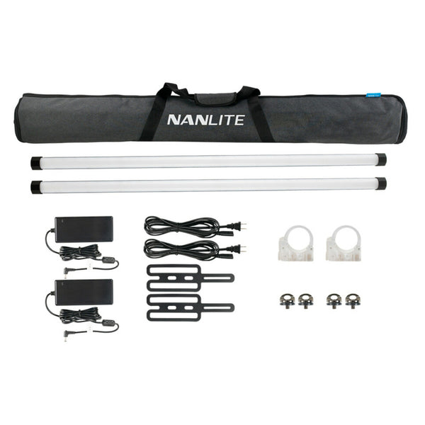 NanLite PavoTube II 30X 4ft RGBWW LED Pixel Tube with Internal Battery 2 Light Kit - 15-2020-2KIT