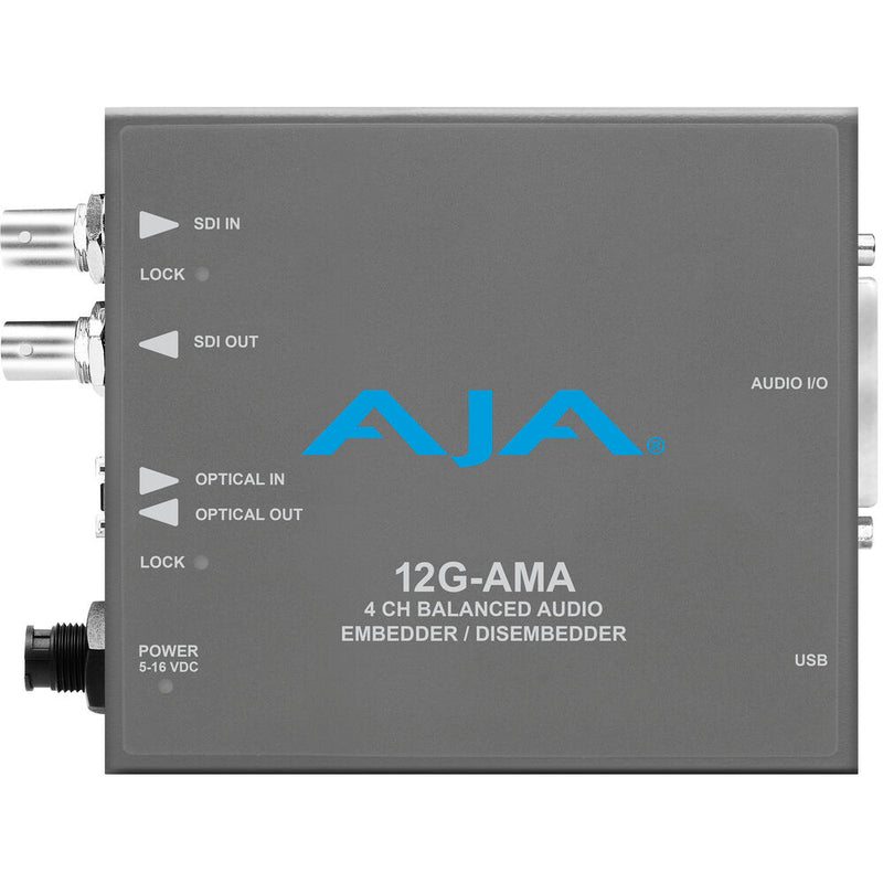 AJA 12G-AMA 12G-SDI, 4-Channel Balanced Audio Embedder/Disembedder with Fibre Options