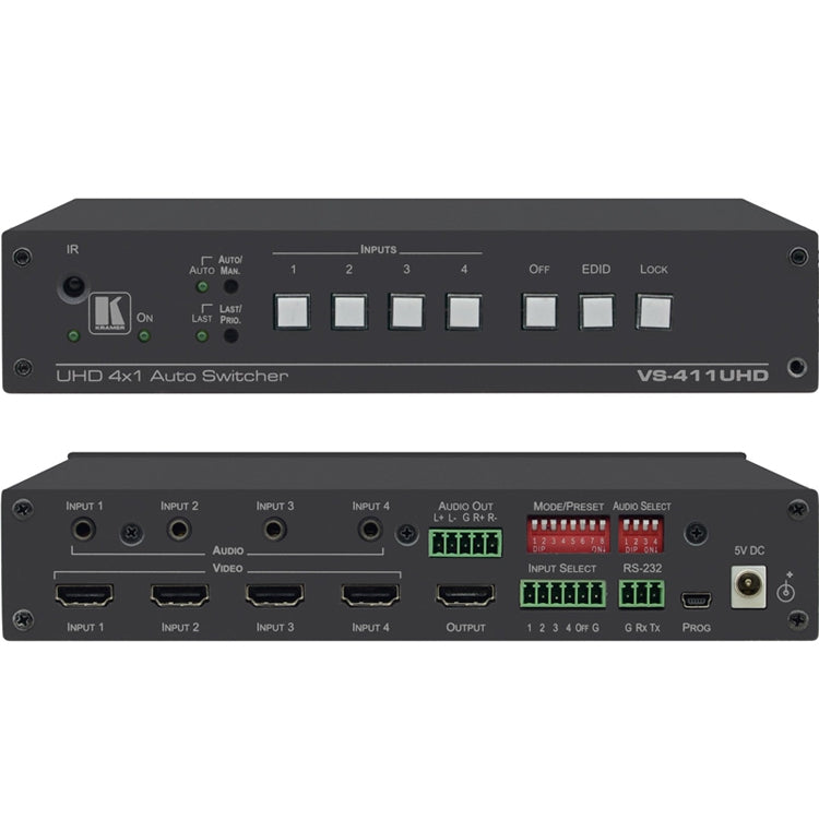 Kramer Electronics VS-411UHD 4x1 4K60 4:2:0 HDMI Auto Switcher with Audio