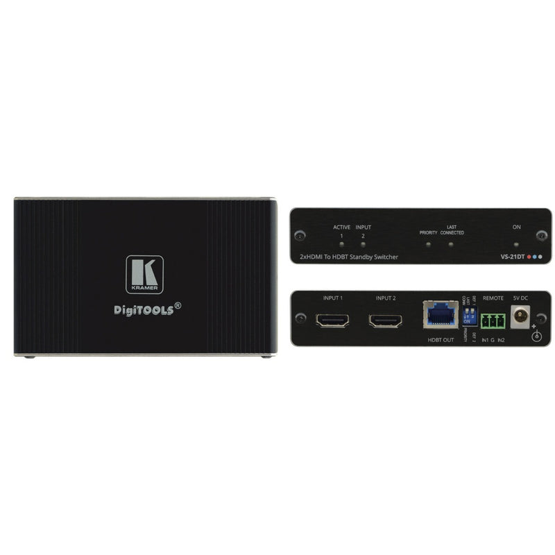 Kramer Electronics VS-21DT 2x1 4K60 4:2:0 HDCP 2.2 HDMI Auto Switcher over HDBaseT