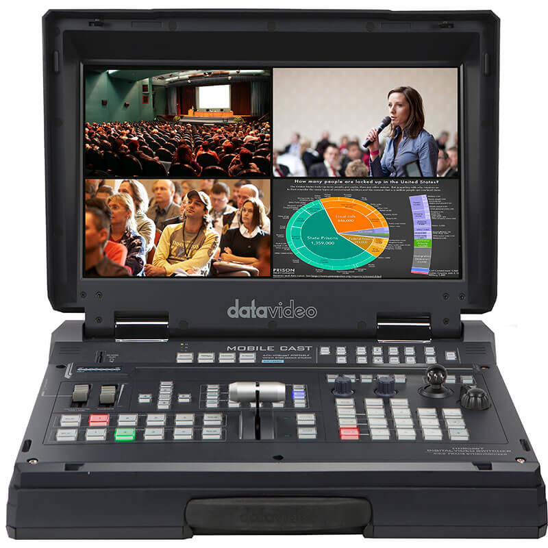 Datavideo HS-1600T MARK II 4-Channel HD/SD HDBaseT Portable Video Streaming Studio - DATA-HS1600TMKII