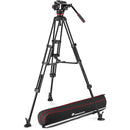 Manfrotto 504X Fluid Video Head with Alu Twin Leg Tripod MS - MVK504XTWINMA
