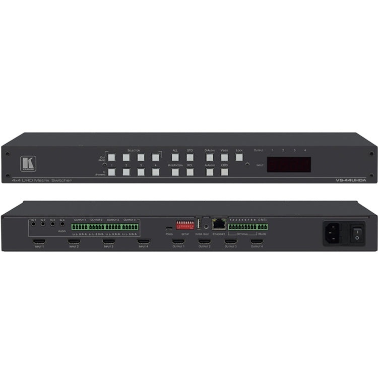 Kramer Electronics VS-44UHDA 4x4 4K60 4:2:0 HDMI Matrix Switcher with Audio Embedding/De-embedding