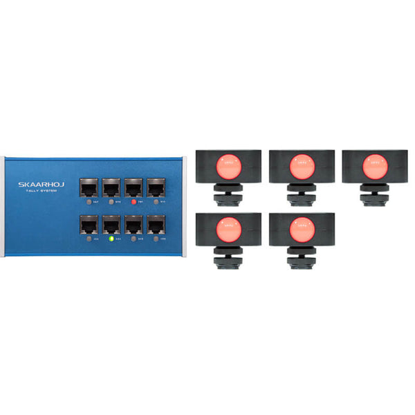 SKAARHOJ ETH-TALLY Link Tally Box System with 5x Tally Lights - ETH-TALLY-LINK-V2-x5 (CP)