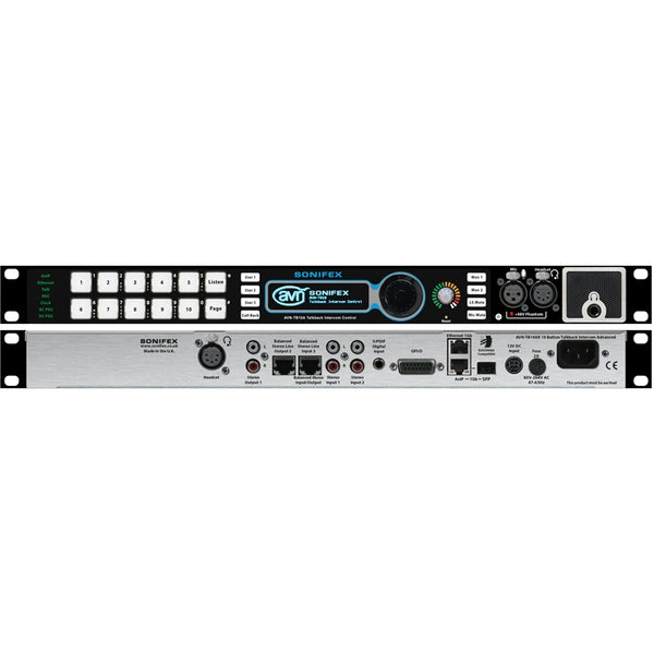 Sonifex AVN-TB10AR 10 Button Advanced Talkback Interco, AoIP Portal