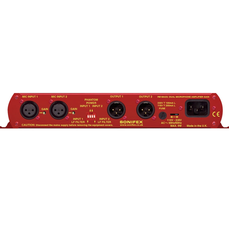 SONIFEX RB-MA2G Dual Microphone Amplifier with Gain Controls