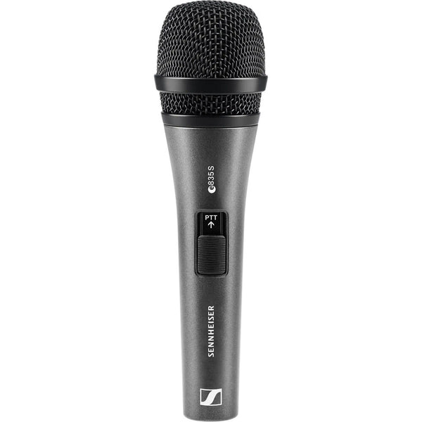 Sennheiser E 835-S-PTT Dynamic Cardioid Push-to-Talk Microphone with Noiseless On/Off Switch - 390020