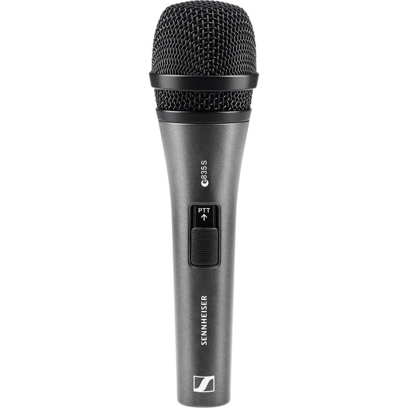 Sennheiser E 835-S-PTT Dynamic Cardioid Push-to-Talk Microphone with Noiseless On/Off Switch - 390020