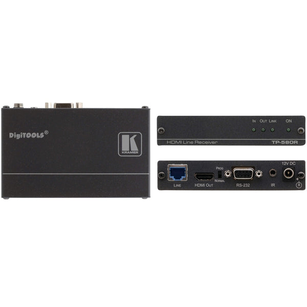 Kramer Electronics TP-580R 4K60 4:2:0 HDMI HDCP 2.2 Receiver with RS–232 & IR over Long–Reach HDBaseT