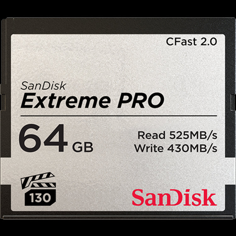 SanDisk 64GB Extreme PRO CFast 2.0 Memory Card - SDCFSP-064G-G46D