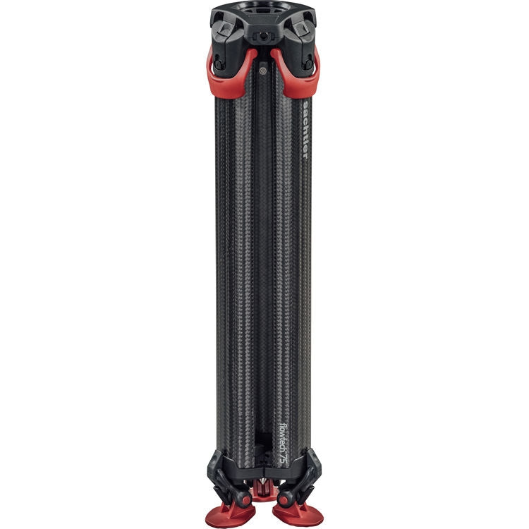 Sachtler 4585 flowtech 75 aktiv Carbon Fibre Tripod with Mid-Level Spreader and Rubber Feet