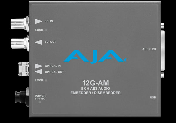 AJA 12G-SDI 8-Channel AES Embedder/Disembedder with LC Fibre TR SFP - 12G-AM-TR