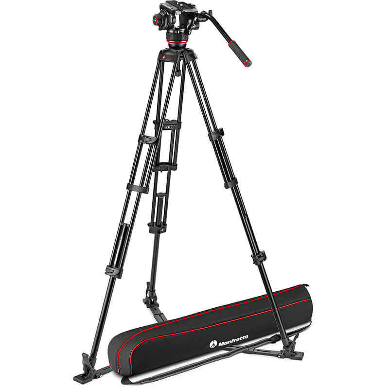 Manfrotto 504X Fluid Video Head with Alu Twin Leg Tripod GS - MVK504XTWINGA