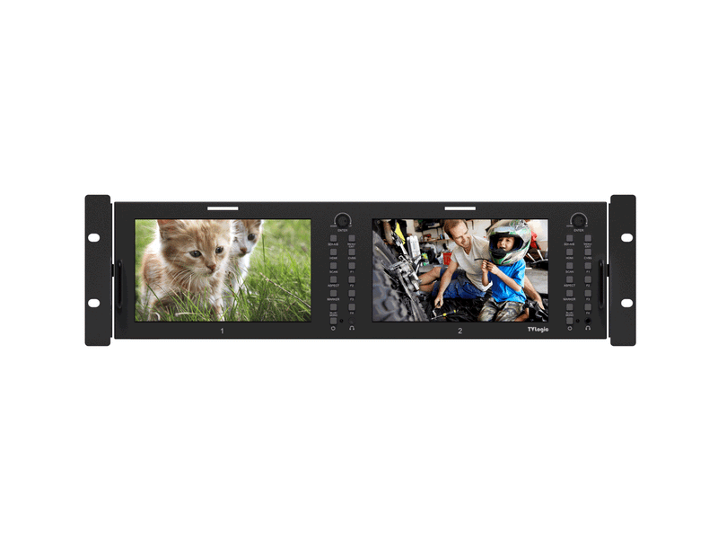 TVLogic RKM-270A 2x7-inch LCD 3RU Multi-Channel Rack Mount Monitor