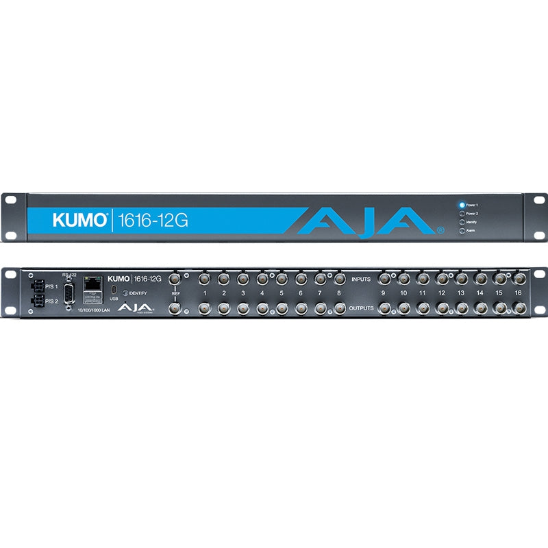 AJA KUMO 1616-12G 16x16 Compact 12G-SDI Router w/ Power Supply - KUMO-1616-12G