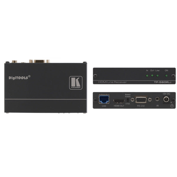 Kramer Electronics TP-580Rxr 4K60 4:2:0 HDMI HDCP 2.2 Receiver with RS-232 & IR over Extended-Reach HDBaseT