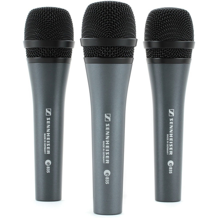 Sennheiser 3-PACK E835 / E835S Cardioid Live Vocal Microphone Set - 506666