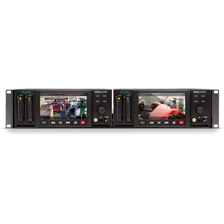 Two Ru Rack Extension AJA 2 RU Rack Mount Shelf for 2x Ki Pro Ultras | 3D Broadcast