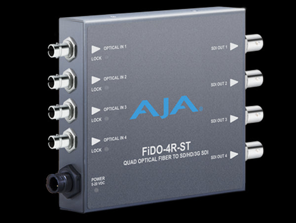 AJA FiDO-4R-ST 4-Channel Single-Mode ST Fiber to 3G-SDI Receiver - FiDO-4R-ST-R0