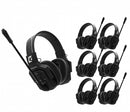 CKMOVA Wicom E D7 Full-Duplex Wireless DECT Intercom System with 7 Double-Ear Headsets