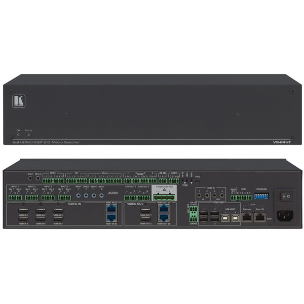 Kramer Electronics VS-84UT All–in–One Presentation System with 8x4 4K60 4:2:0 HDMI/HDBaseT 2.0 Matrix Switching