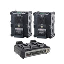 IDX IP-98/2000S V-Mount Battery Kit 2x IPL-98 Batteries 1x VL-2000S Simultaneous Charger with 4 pin XLR DC Output (100W)