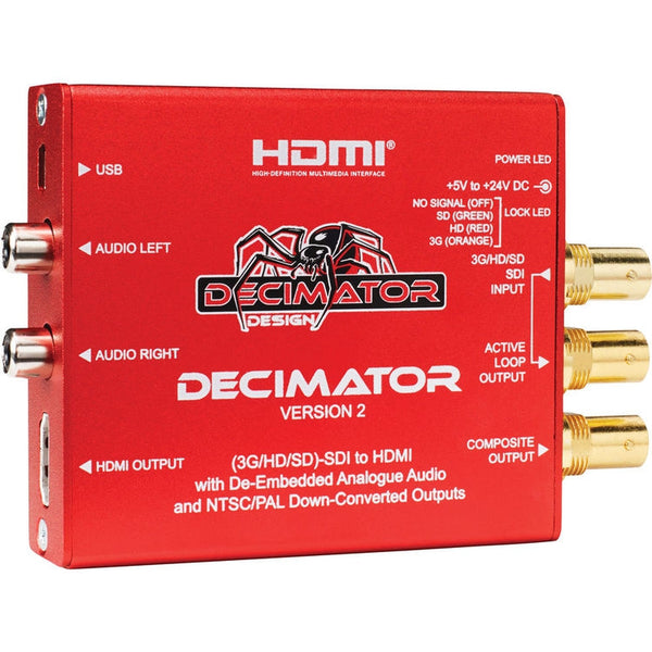 Decimator Design DECIMATOR 2 3G/HD/SD-SDI to HDMI with De-Embedded Analogue Audio - DD-DEC-2 3D Broadcast