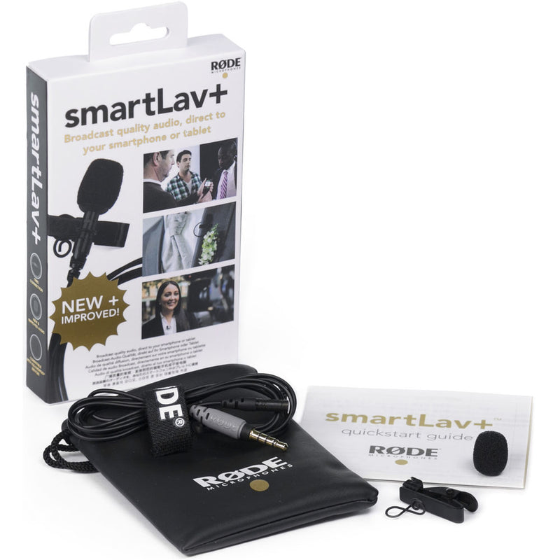 Rode SmartLav+ Lavalier Condenser Microphone for Smartphones with TRRS Connections - RODESMARTLAV+