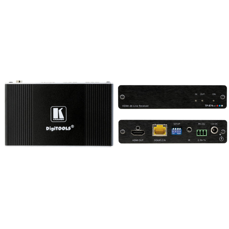 Kramer Electronics TP-874xr 4K HDR HDMI PoC Receiver with RS-232 & IR over Long-Reach DGKat 2.0