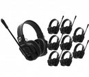 CKMOVA Wicom E D9 Full-Duplex Wireless DECT Intercom System with 9 Double-Ear Headsets