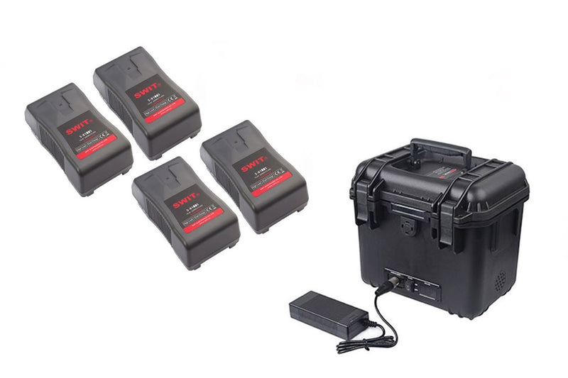 SWIT S-4010 KIT 12/12V Power Station with 4*S-8180S Total 880Wh Power Batteries - S-4010 KIT