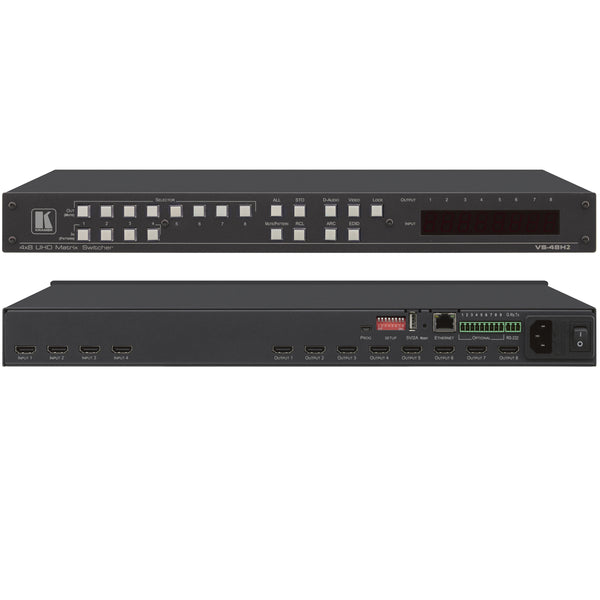 Kramer Electronics VS-48H2 4x8 4K HDR HDCP 2.2 Matrix Switcher with Digital Audio Routing