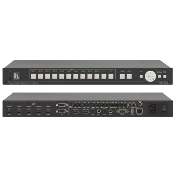 Kramer Electronics VP-444 12–Input HDMI & Analog ProScale™ Presentation Digital Scaler/Switcher with Microphone Inputs & Ethernet Control