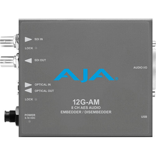 AJA 12G-SDI 8-Channel AES Audio Embedder/Disembedder with Fibre Options - 12G-AM