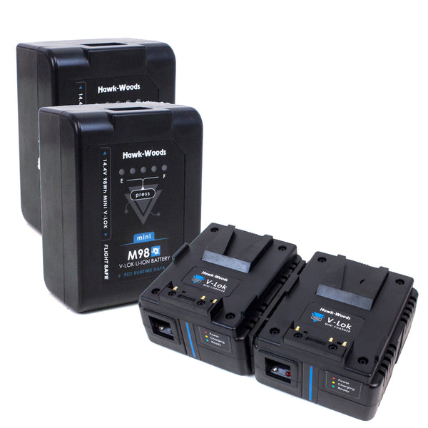 Buy Two Hawk-Woods VL-M98D V-Lok 98Wh Batteries FREE VL-MX2 CHARGER (SPECIAL OFFER)