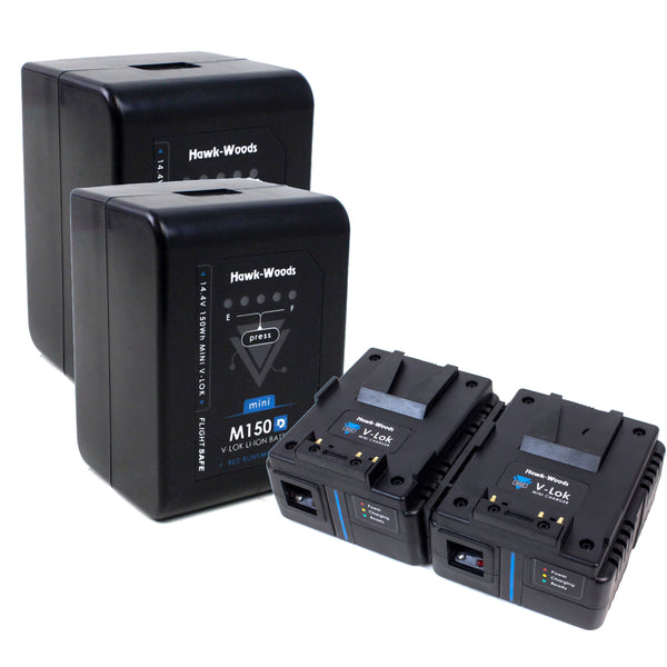 Buy Two Hawk-Woods VL-M150D V-Lok 150Wh Batteries FREE VL-MX2 CHARGER (SPECIAL OFFER)