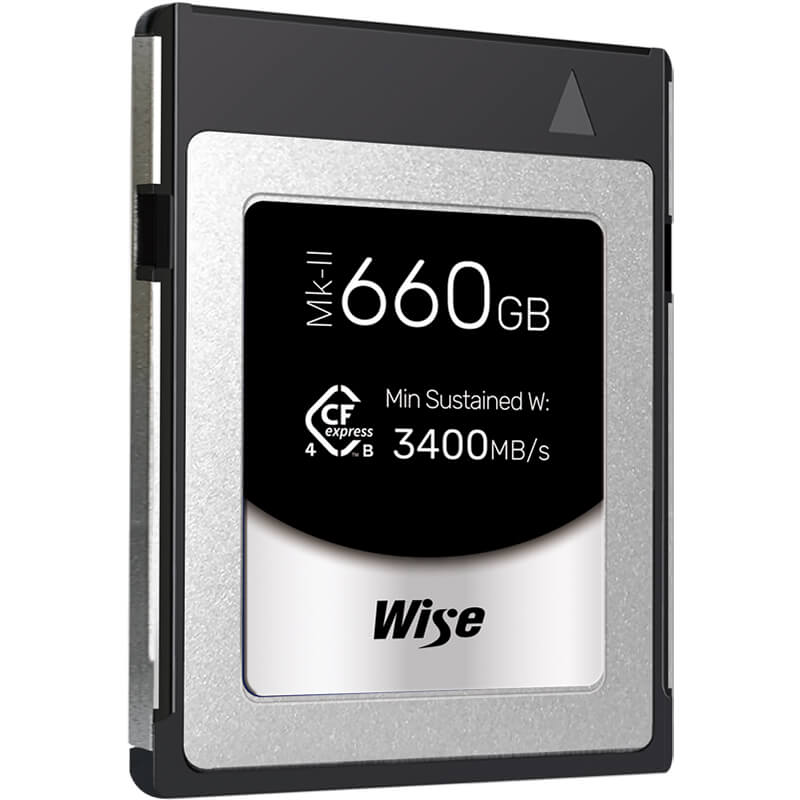 WISE CFX4-B660PM2 660GB CFexpress 4.0 Type B PRO Memory Card