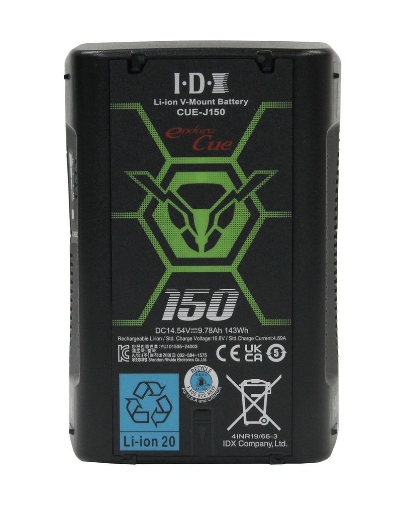 IDX EC-J150/4X2 2x CUE-J150 Batteries 1x VL-4X Charger with 4 pin XLR DC output (90W)