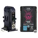 IDX EC-J98/2X 2x CUE-J98 Batteries 1x VL-2X Charger with 4 pin XLR DC Output (95W)