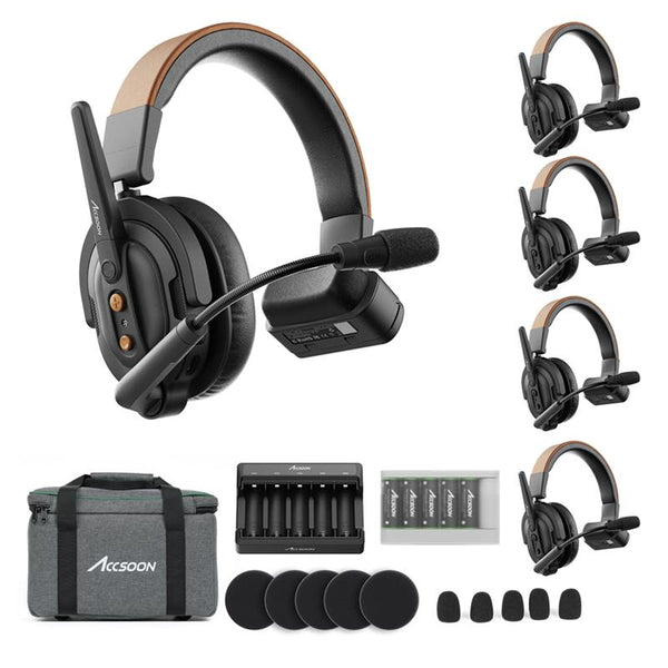 Accsoon CoMo SE 2.4GHz Full-duplex Wireless Intercom System 1 Host 4 Remotes