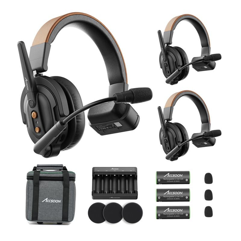 Accsoon CoMo SE 2.4GHz Full-duplex Wireless Intercom System 1 Host 2 Remotes