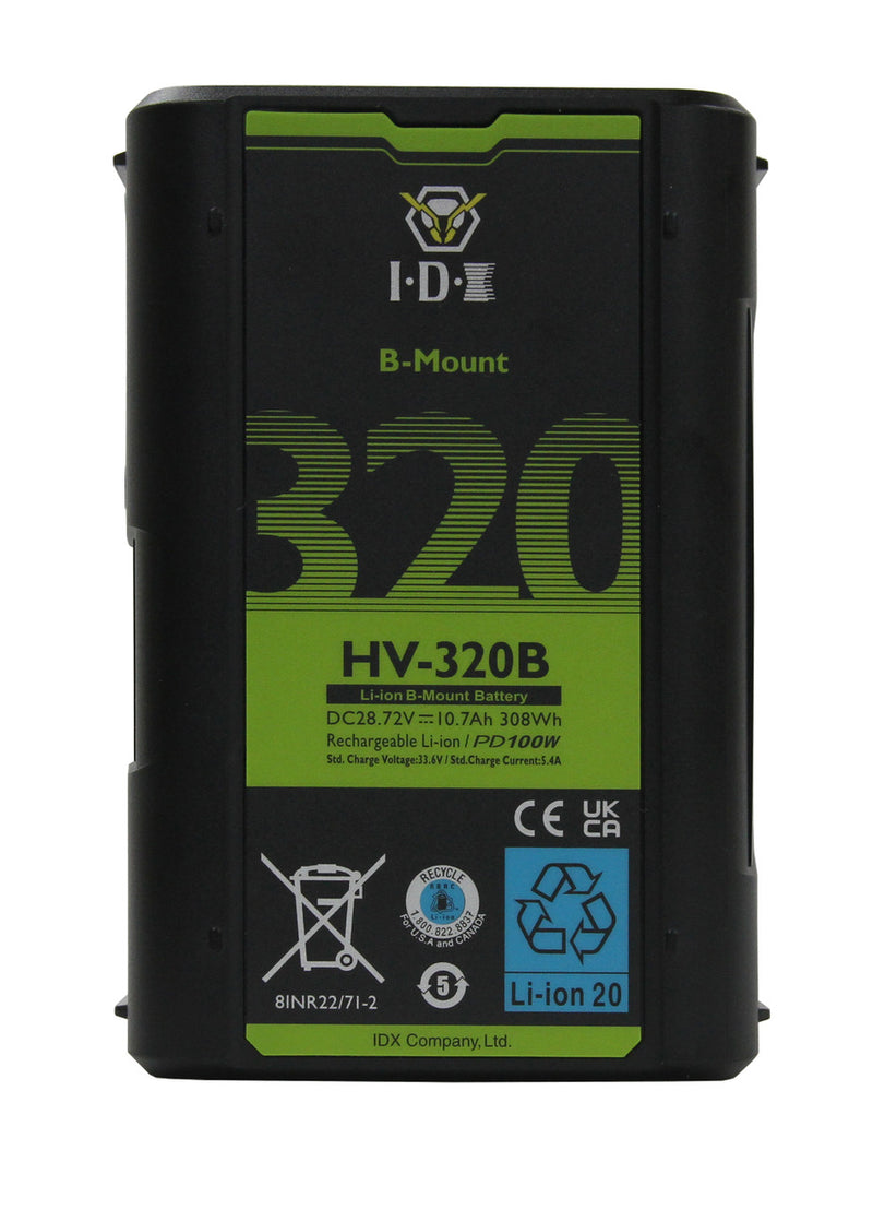 IDX HV-320/PD3 2x HV-320B Batteries 1x UC-PD3 USB-C Charger